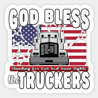 GOD BLESS THE TRUCKERS FREEDOM CONVOY - USA TRUCKERS FOR FREEDOM CONVOY USA FLAG - FREEDOM CONVOY 2022 -FLAG Sticker